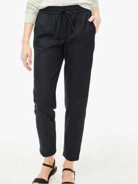 J.Crew Women's Linen Blend Black Trousers
